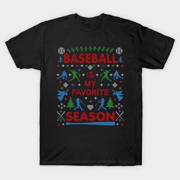 Funny Baseball Season Ugly Christmas Sweater Party Original T-Shirt by TeeCreations